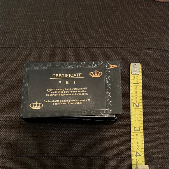 # 0495- Pink Textured Glass non-perfume bottle w/ 2 playing unique cards. - Picture 4 of 8